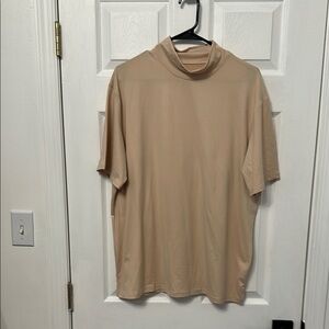 Men’s Tan Short Sleeve Turtleneck Top